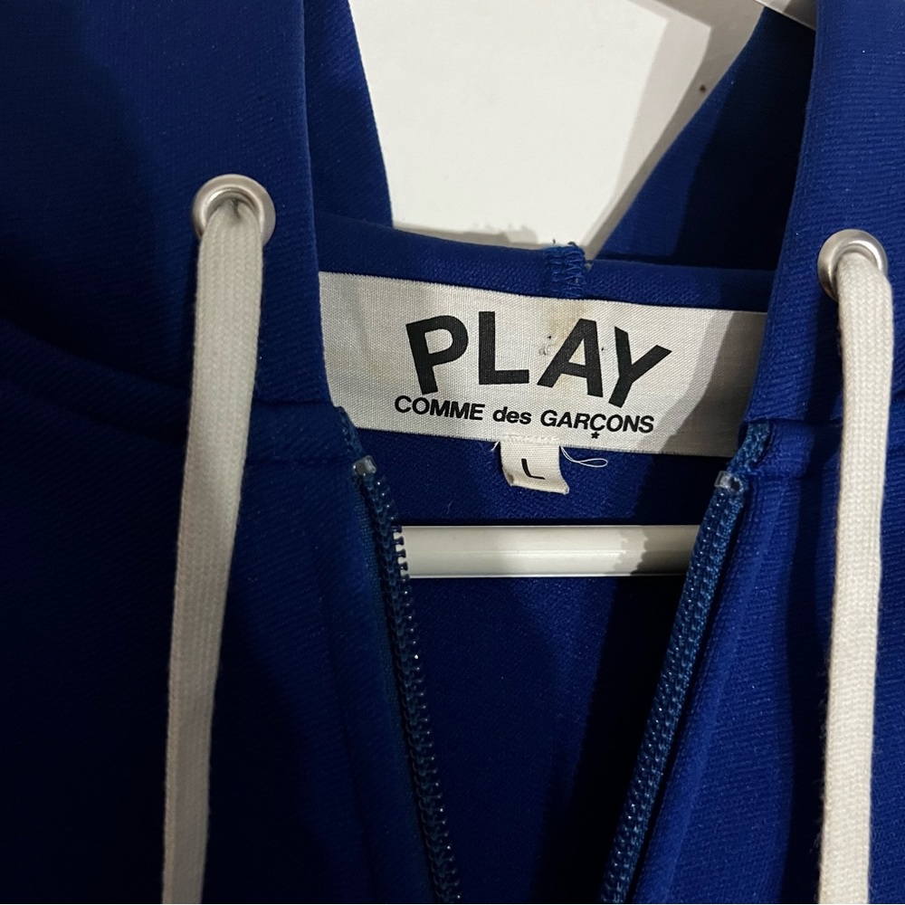Comme Des Garçons CDG Play Blue Mens Zip Up Hoodie Size Large - Picture 6 of 12